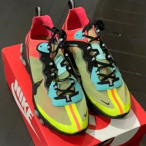 Nike React Element 87 mens size 11 Volt/Aurora Green-Racer Pink
